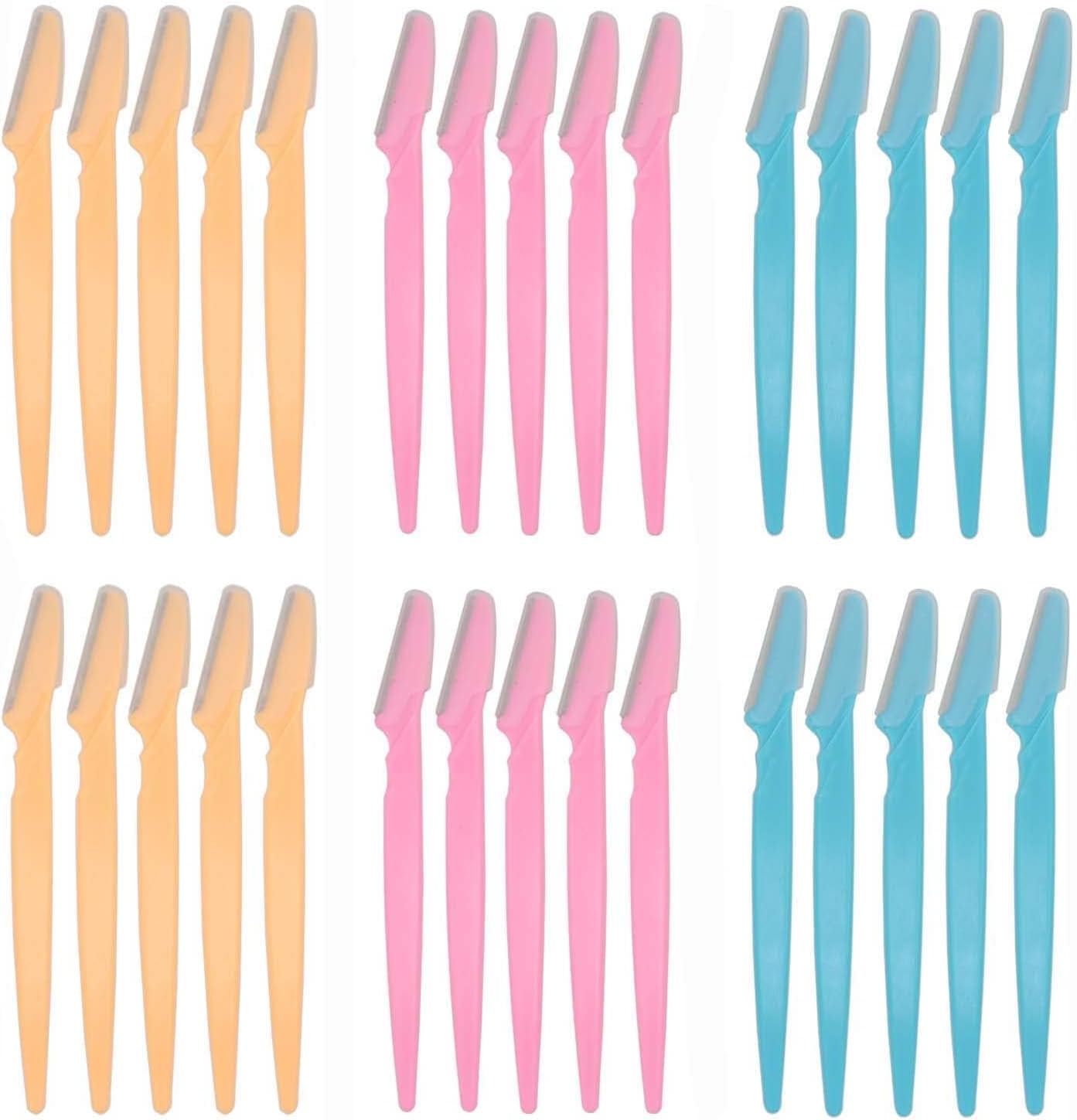 30 Pack Eyebrow Razor for Women, Exfoliating Dermaplaning Tool Facial Razor with Safety Precision Cover Face Hair Trimmer Shaper Shaver for Skincare Men Women