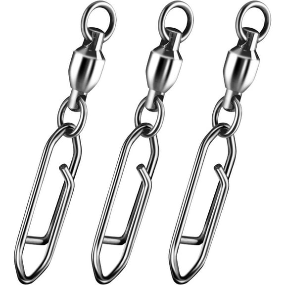 30-Pack Fishing Speed Clips Quick Change Snap Swivels, Ball Bearing Swivel Power Clips Fishing Snap Swivels Freshwater Saltwater Crankbait Popper Lures Quick Snaps Connectors Tackle