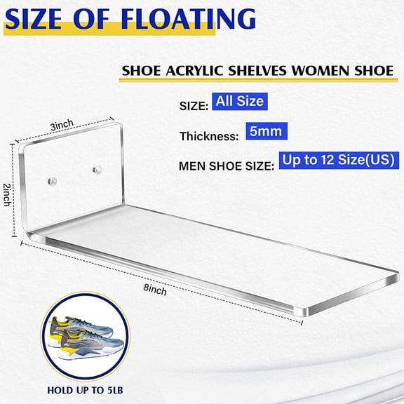 30 Pack Floating Shoe Display Shelf for Closet