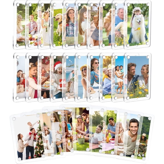 30 Pack Fridge Frame for - 2.36 x 3.54 Inch Mini Picture Frames, Clear Picture Display Frame - Double Sided Photo Frames For Refrigerator