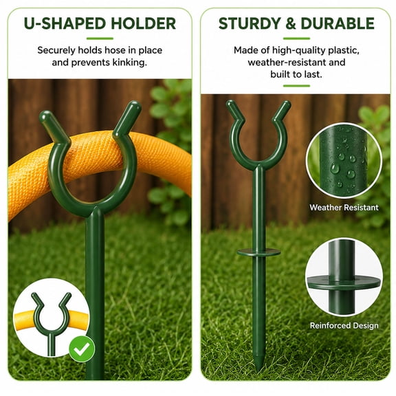 30 Pack Easy-Install Garden Hose Guide Stakes, Durable Engineering Plastic Hose Holders Protect Plants and Lawns, Great for Home Gardens, Greenhouses and Yard Irrigation Systems