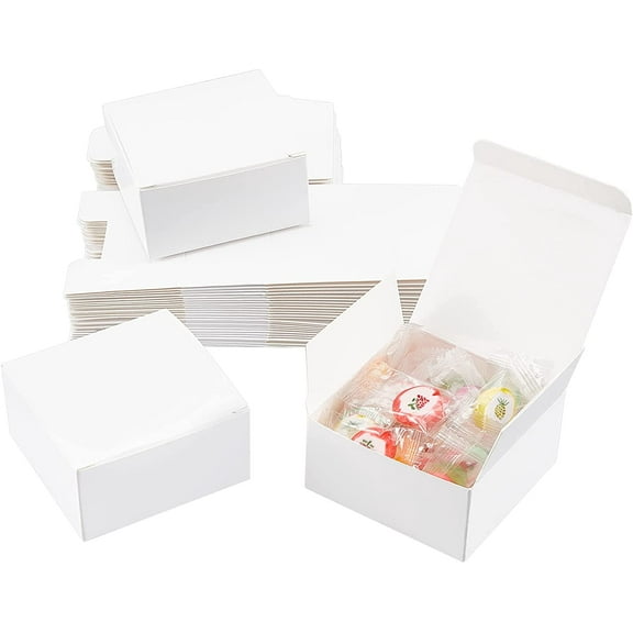 30 Pack Gifts Packaging Box Paper Favor Boxes Homemade Soap Box White Candy Box for Soap Making Supplies Cookies Party Christmas Birthdays Valentines Day Weddings 3x3x1.5" Paper