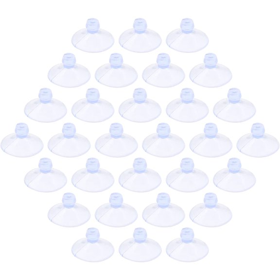 30 Pack Glass Table Suction Cups 18mm Rubber Suction Cup Hangers Without Hooks, Anti-Collision Suction Cups Transparent Suckers, Clear Plastic Suction Cups Desk Suction Pads for Furniture