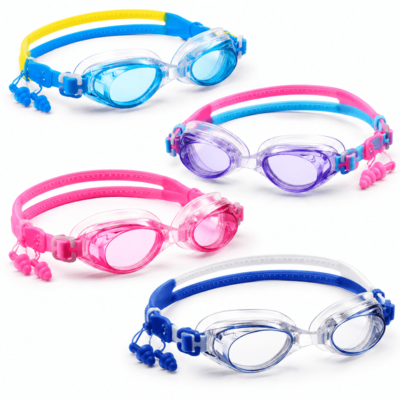 Keyboard Color Gradient 30 Pack Gradient Color Swim Goggles Bulk with Earplugs and Nose Clips ...