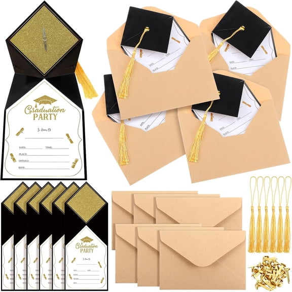 30 Pack Graduation Invitation with Envelopes Graduation Party Invitations Class of 2026 Grad Celebration Announcement Cards Party Supplies for University Masters
