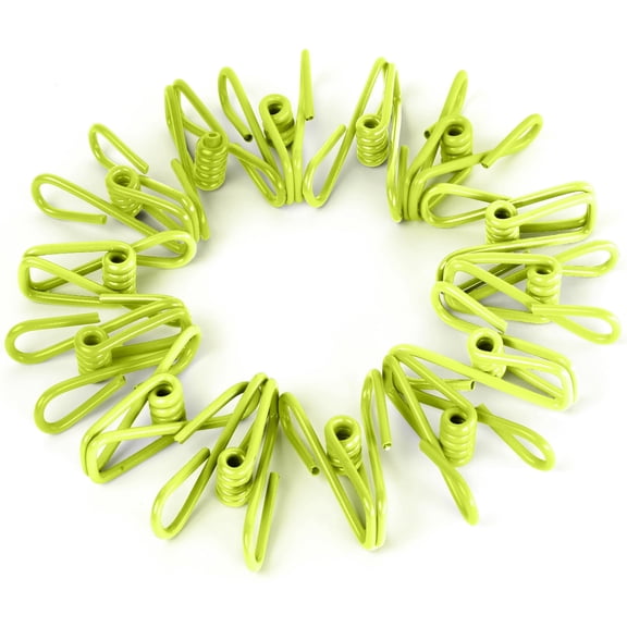 30 Pcs Chip Clips for Food Bags (Green) PVC 2 Inch Coated Sealer for Sealing Food - Paper Holder, Clothesline Clip for Laundry Hanging, Kitchen Bags, Multipurpose Clothes Pins