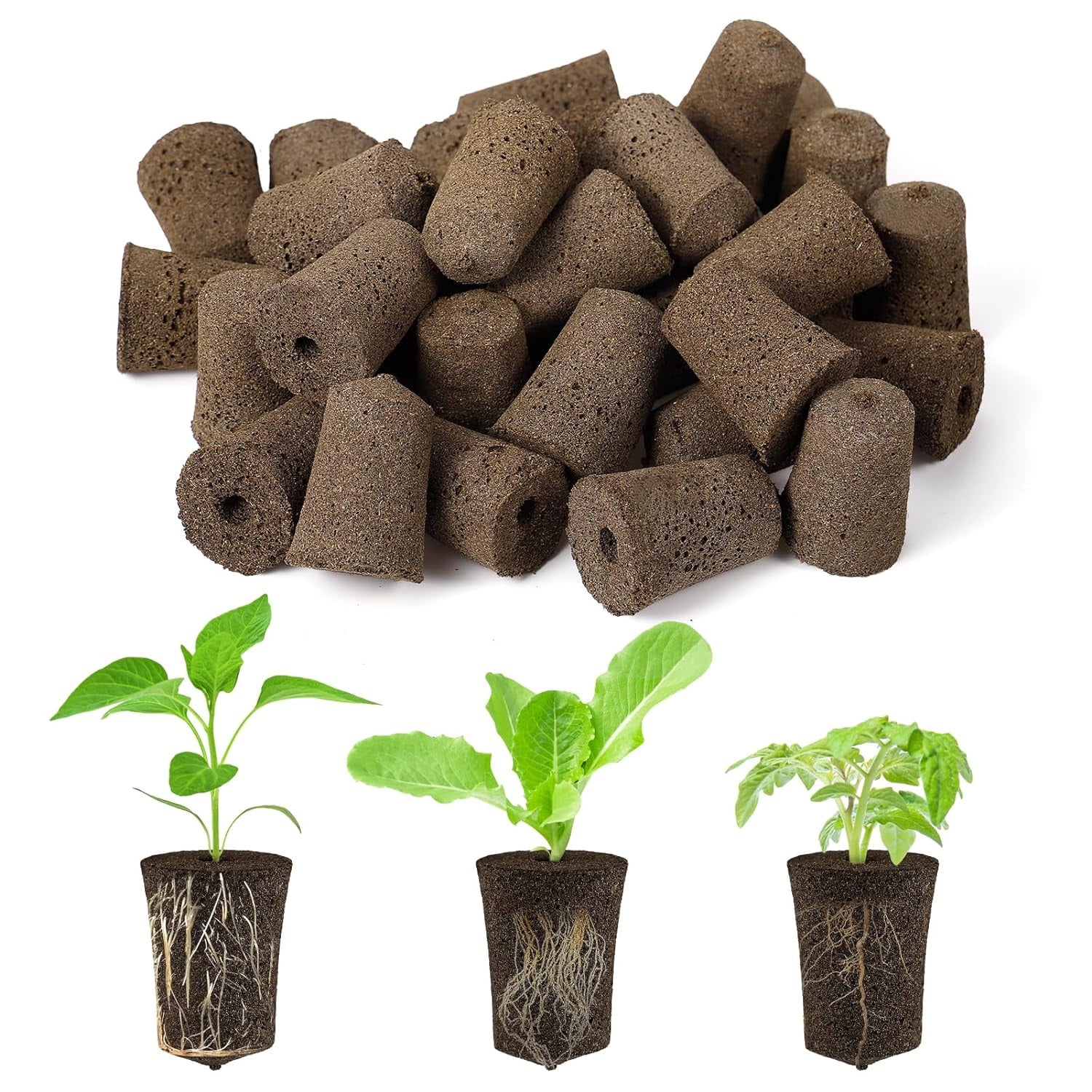 30 Pack Grow Sponges,Seed Pods Replacement Root Growth Sponges,Seedling Starter Sponges Kit