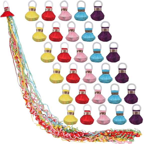 30 Pack Hand Thrown Colorful Streamers for Weddings,Party Streamer Confetti Poppers, Birthdays, Events, No Mess Easy Cleanup，Party Poppers，Confetti Cannon