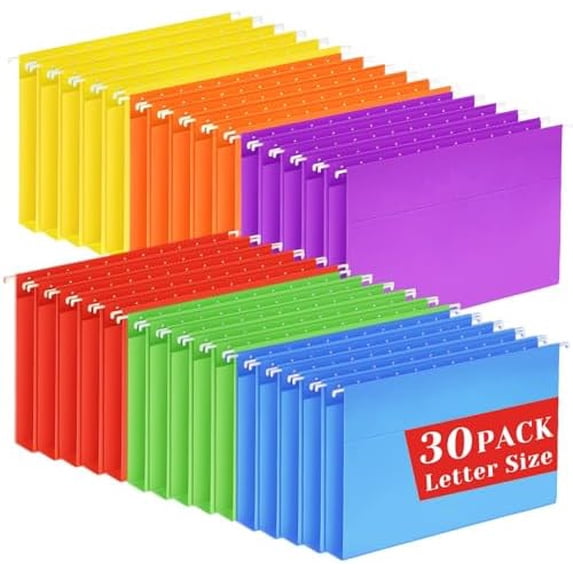 Filing Cabinet Folders 15-Pack Letter Size Hanging File Folders - A4 Size Multicolor File Folders For Filing Cabinets & Organizers Folder Organizer