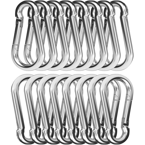 30-Pack Heavy Duty Spring Snap Hooks - M8 3" Galvanized Steel Carabiner Clips with 500LB Capacity for Gym, Hammock & Outdoor Use