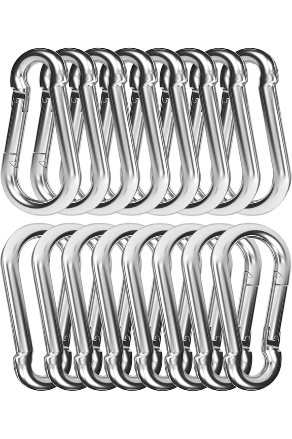 30-Pack Heavy Duty Spring Snap Hooks - M8 3" Galvanized Steel Carabiner Clips with 500LB Capacity for Gym, Hammock & Outdoor Use