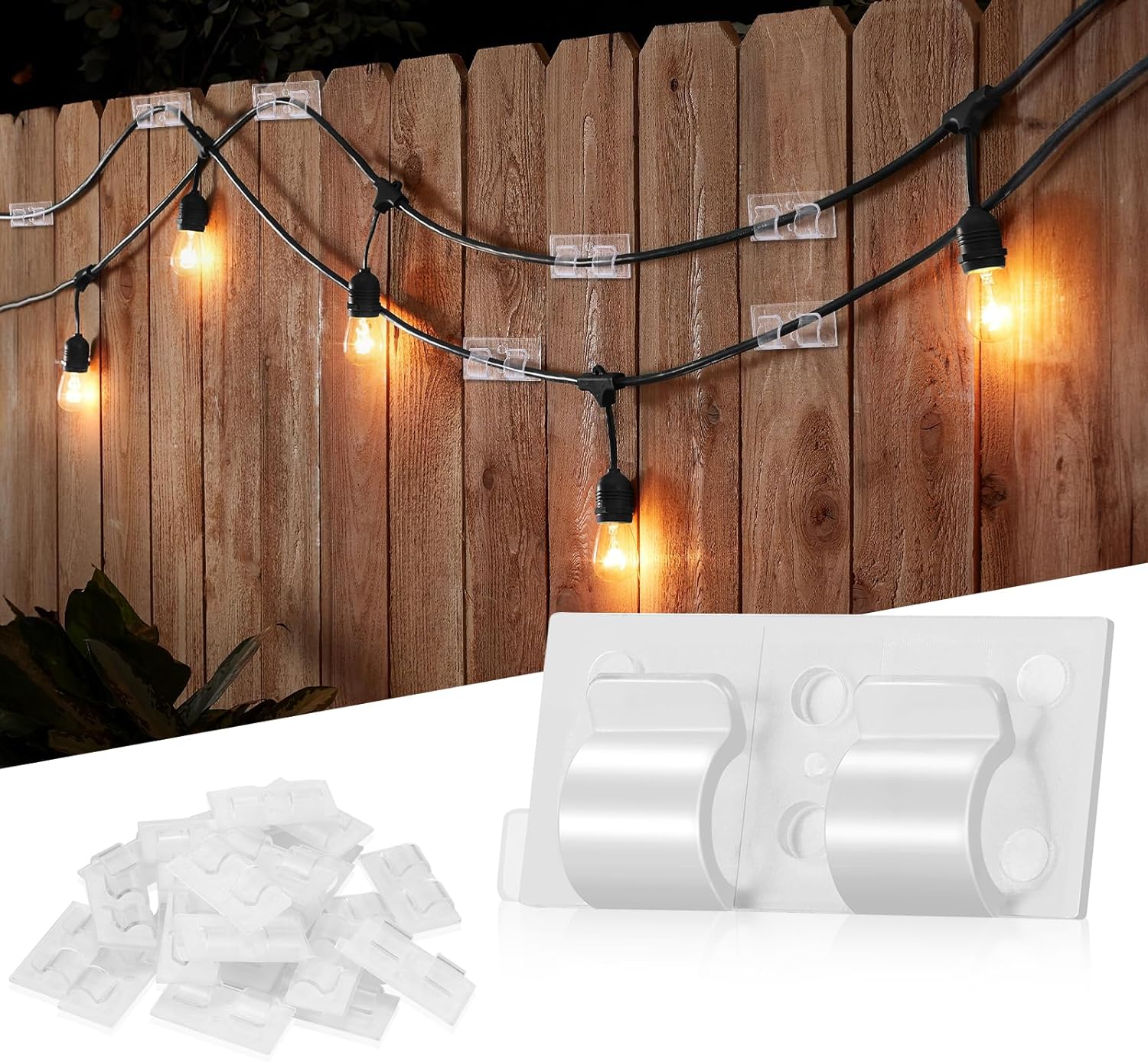 30 Pack Hooks for Outdoor String Lights Outdoor Light Clips String