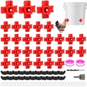 30 Pack Horizontal Chicken Waterer Nipples with 1/2" PVC Tee Fittings, Automatic DIY Poultry Drinking System, Leakproof Side Mount Drinker for Chicken, Duck, Quail & Bird