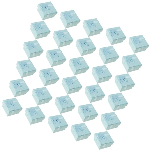 30 Pack Jewelry Gifts Storage Boxes Small Cardboard Box with Lid Bowknot for Rings Necklaces Pendants Organization