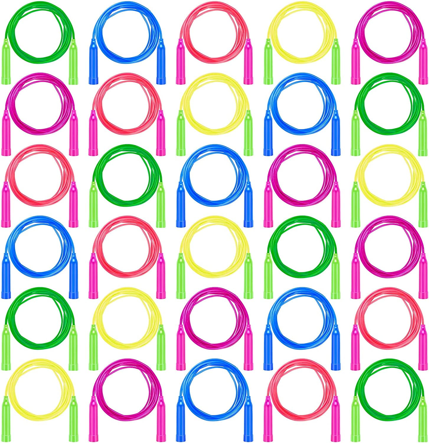 30 Pack Kids Jump Rope Set 7.3 Feet Outdoor Jump Ropes Colorful Kids ...