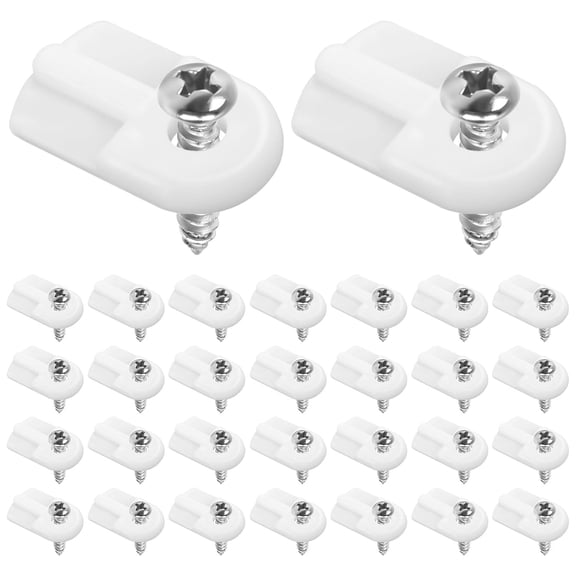 30 Pack L 5766 Window Screen Clips with Screws, Storm Door Window Clips, Window Ccreen Retainer Replacement Screen Clips to Hold The Screen in Window, Flush, White Plastic