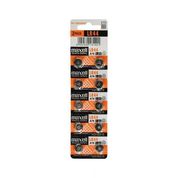 30-Pack LR44 / A76 Maxell Alkaline Button Batteries