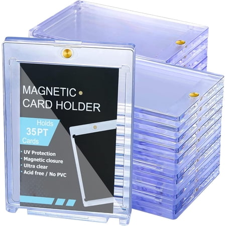 30 Pack - Magnetic Card Holder, 35PT Magnetic Trading Card Holder, Baseball Card Holder, Hard Acrylic Card Cases, Card Protector for Game Baseball Sports Card, Fit for Standard Card