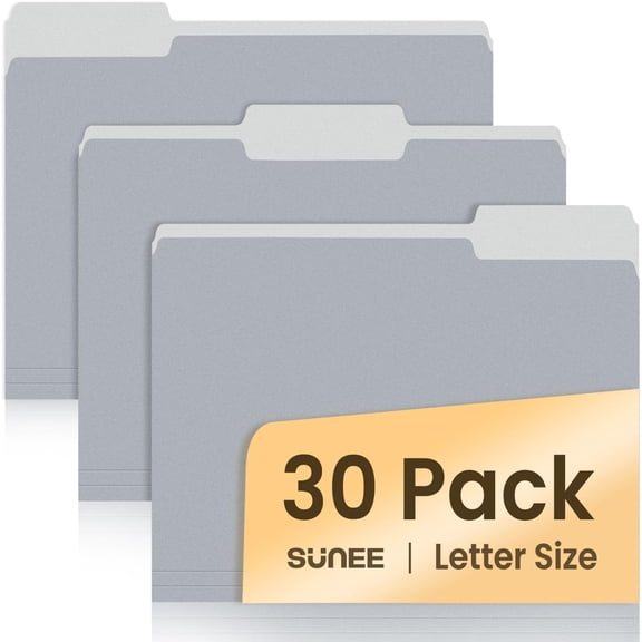 30 Pack Manilla Folders 8.5 x 11, Colored File Folder Home Office School Supplies for Documents Files Paper, Red