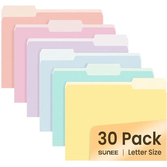 30 Pack Manilla Folders 8.5 x 11, Colored File Folder Home Office School Supplies for Documents Files Paper, Red