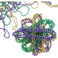 thumbnail image 1 of 30 Pack Mardi Gras Metallic Beaded Necklaces 31 Inch Mardi Gras Beads Metallic Colors In Gold Green Purple For Mardi Gras Halloween Costume Party Deco, 1 of 1