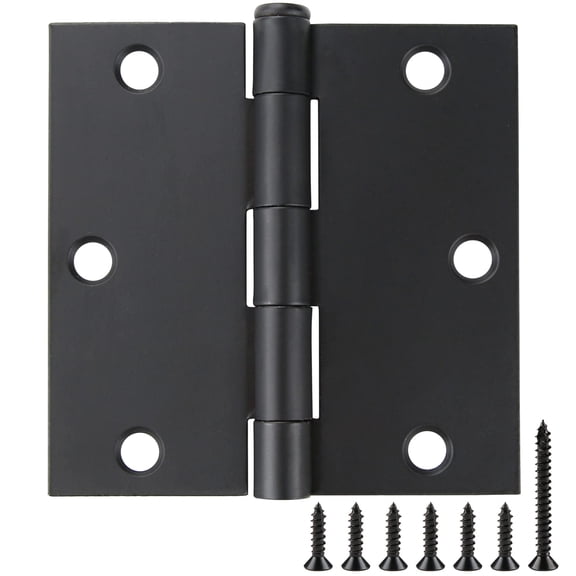 30 Pack Matte Black 3.5 Inch Square Corner Door Hinges Interior Hardware