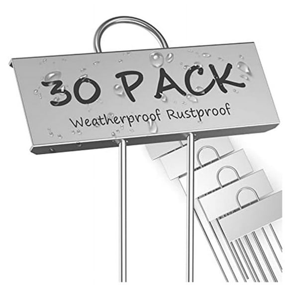 30-Pack Metal Plant Labels Weatherproof Garden Markers Reusable Nursery Tags for Vegetables Herb Flower Seed Greenhouse