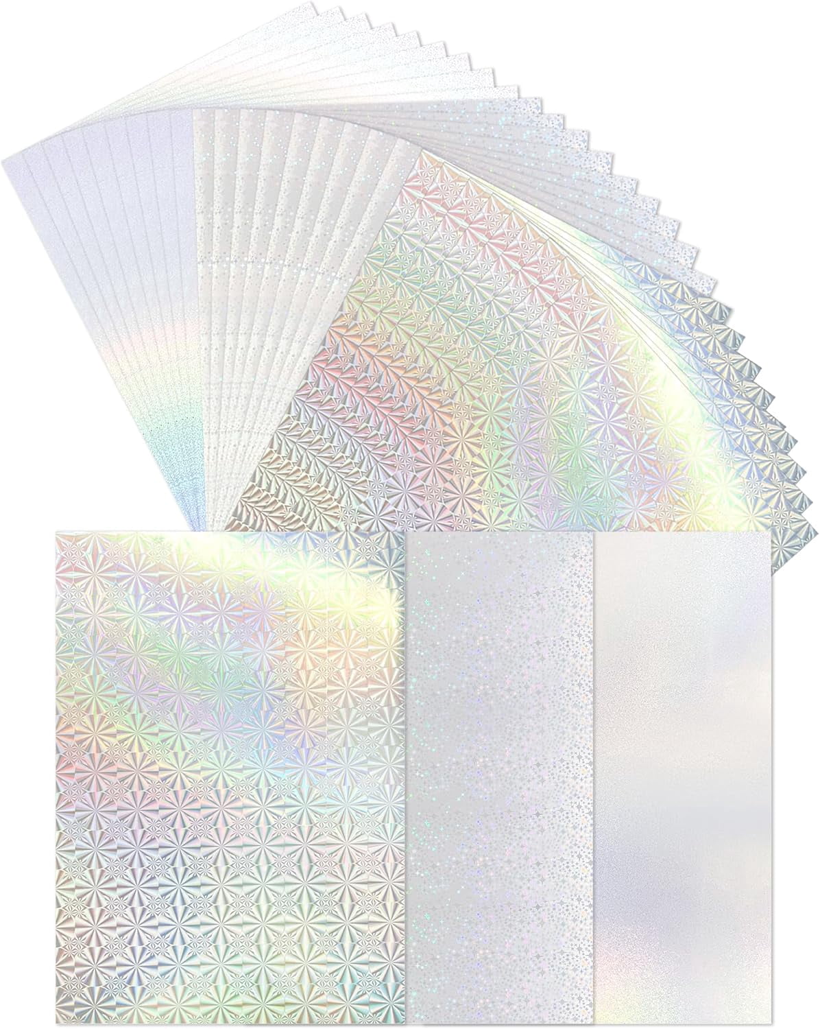 30 Pack Metallic Holographic Card Stock Shiny Iridescent A4 Thick ...
