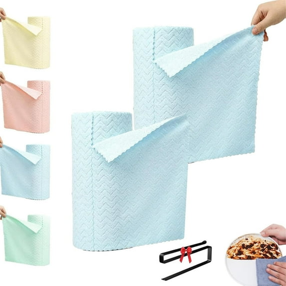 30-Pack Microfiber Cleaning Cloths Roll, Reusable Ultra-Absorbent & Fast-Drying, for Car Kitchen Home