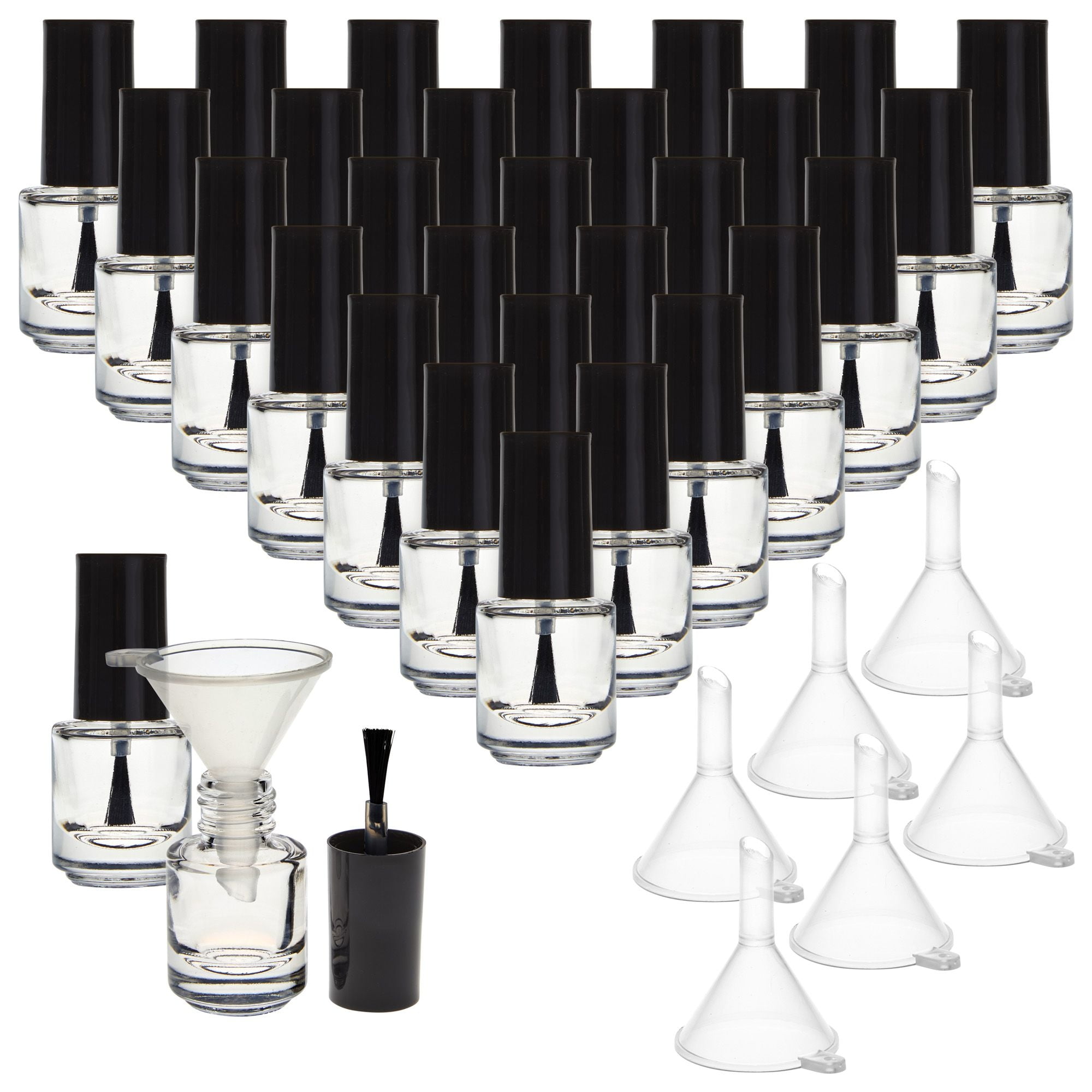 30 Pack Mini Empty Nail Polish Bottles with Brush Cap, 5ml Refillable