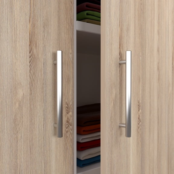 30 Pack Modern Round Stainless Steel Cabinet Drawer and Kitchen Silver Pulls by Villar Home Designs Hole Center 7 9/16''