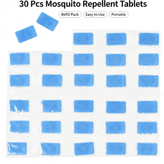 30 Pack Mosquito Repellent Refill Tablets, Portable Replacement Repellent Sheets Long Lasting Bug Repellent Pads for Home Bedroom Camping Travel