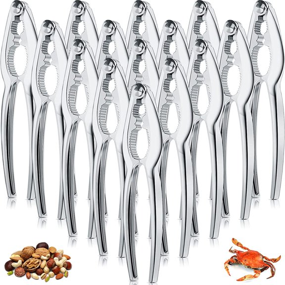 30 Pack Nut Crackers Tool Bulk Crab and Tools Heavy Duty Leg Claw Opener for Nuts Shellfish afood Home Restaurant en Crumbled (Silver)