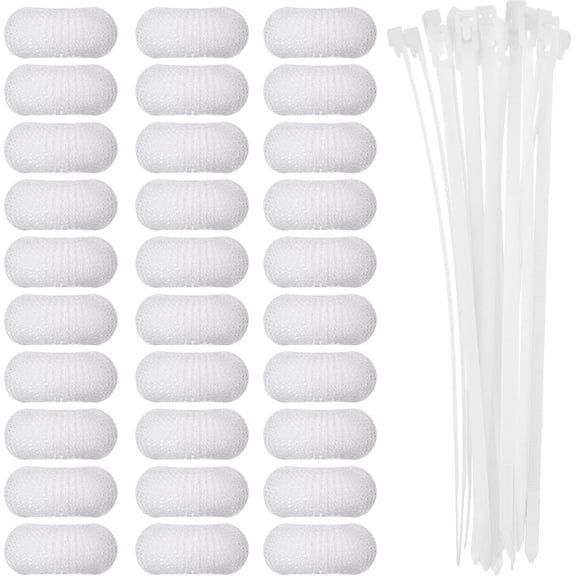 30 Pack Nylon Lint Trap Washing Machine Fabric Mesh Snare Washer Lint Catcher with 30 Pack Cable Ties