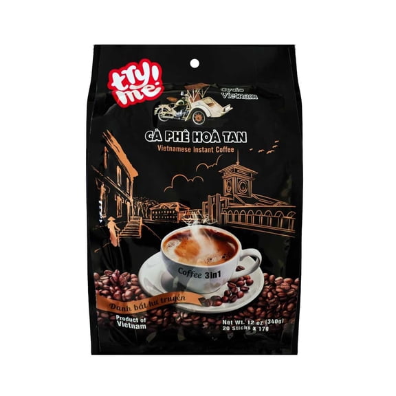 30 Pack OmuraAuthentic Vietnamese Cyclo 3-in-1 Instant Coffee Sticks  CA PHE HOA TAN, 20 Sticks (0.6oz / 17g Each) (30 Pack: 360oz / 10,200g, CYCLO COFFEE 20-STICK)