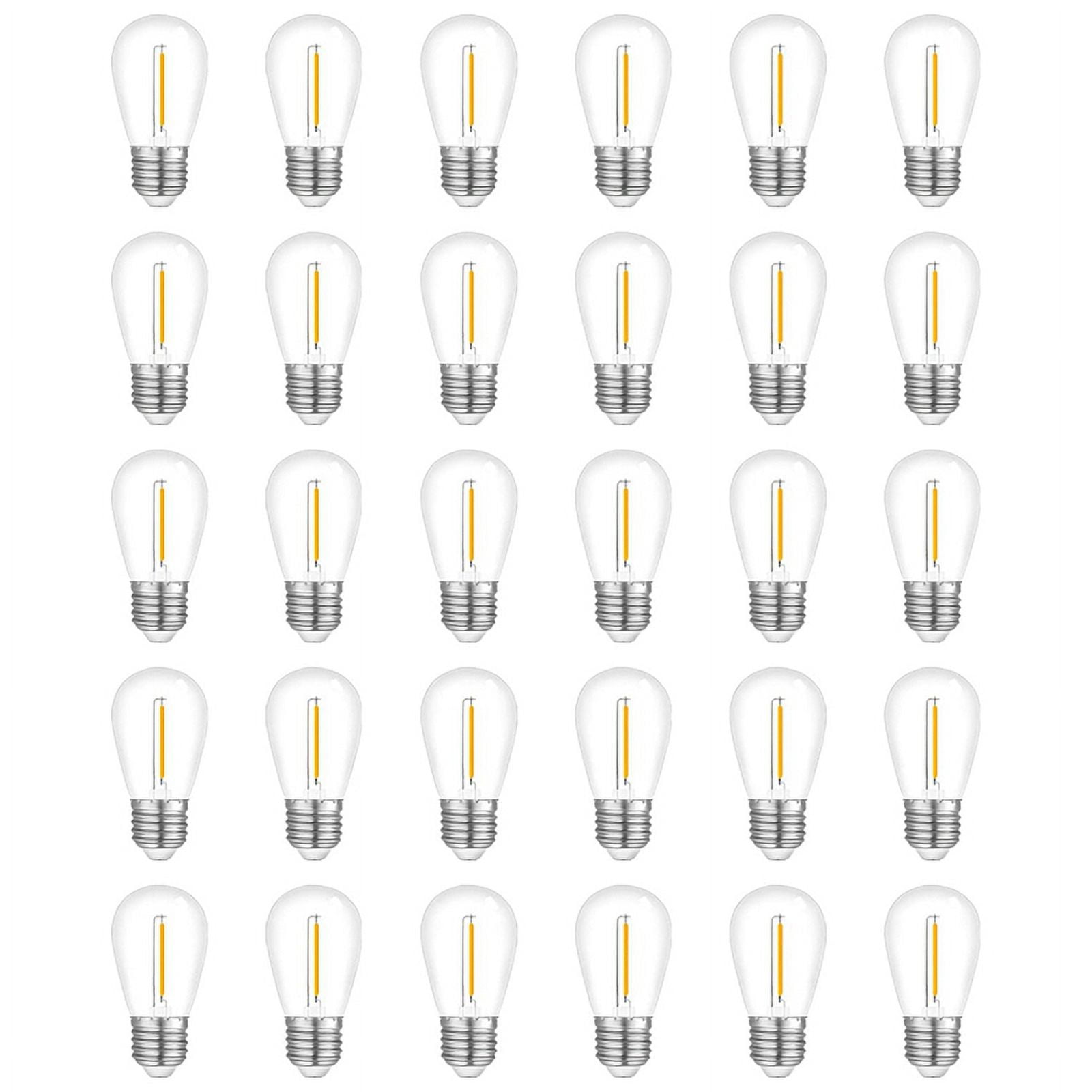 30Pack Outdoor String Light Bulbs, Waterproof S14 Replacement Bulb