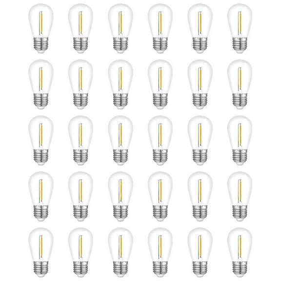 30-Pack Outdoor String Light Bulbs, Waterproof S14 Replacement Bulb