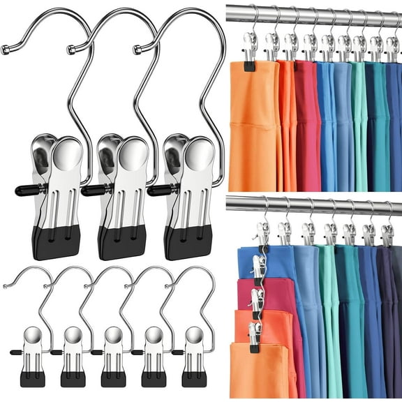 30 Pack Pants Hangers with Clip,Legging Organizer for Closet Hanging, Space Saving Yoga Pants Hangers Clip Hangers Closet Organization,Closet Organizers and Storage for Jeans,Shorts,Skirts,Hats