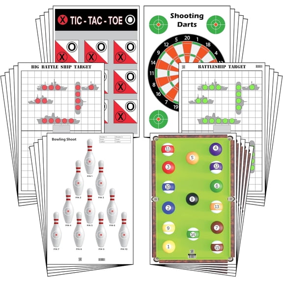 30 Pack Paper Shooting Targets Gun Range Rifle Pistol Handgun Shooting Games Combo Pack (23x35)
