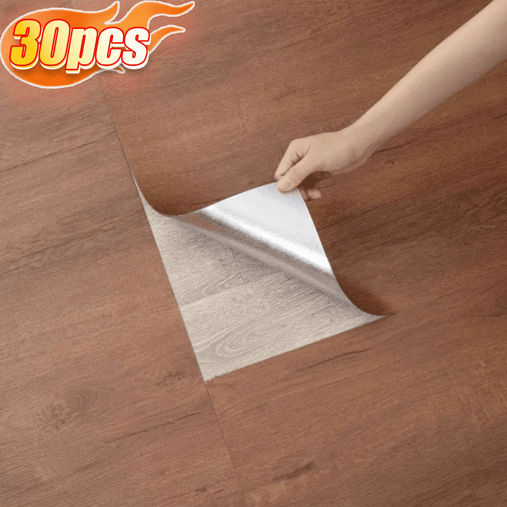 (30 Pack) Peel & Stick Floor Tile, 11.8"x11.8" Vinyl Wood Grain Self Adhesive Flooring
