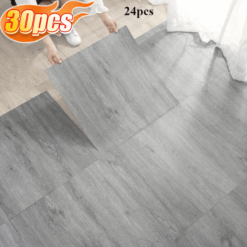 (30 Pack) Peel & Stick Floor Tile, 11.8"x11.8" Vinyl Wood Grain Self Adhesive Flooring