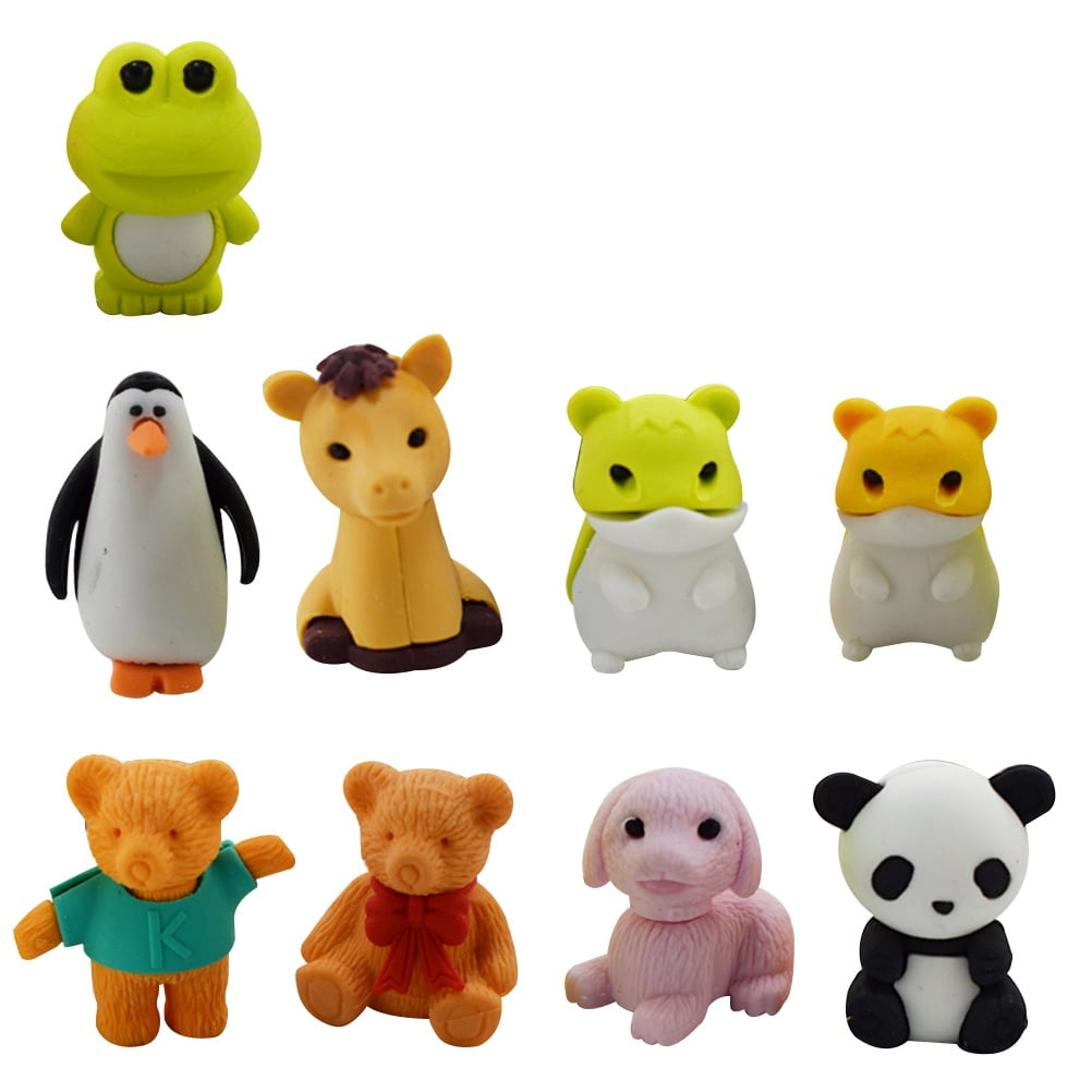 30 Pack Pencil Erasers Random Collectible Animal Erasers Novelty Realistic Puzzle Erasers for