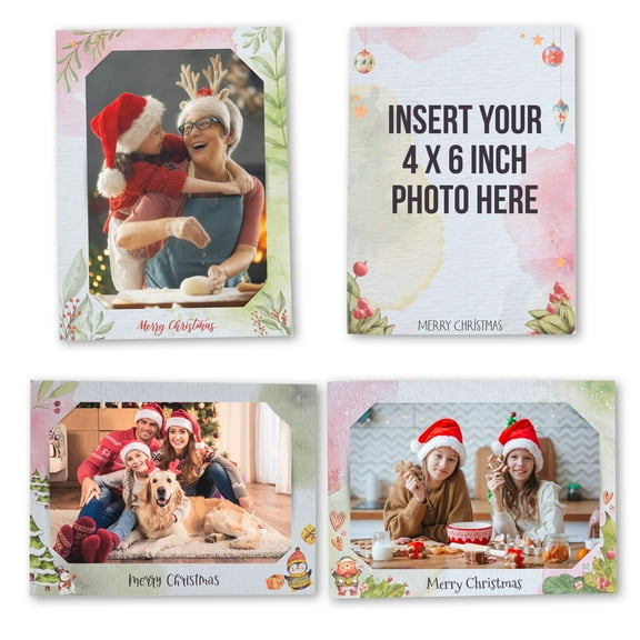 Perfect Life Ideas 30-pack Photo Holiday Cards with Envelopes Seasonal Greeting Card Set Fits 4x6 Photos, Festive Design for Family and Friends