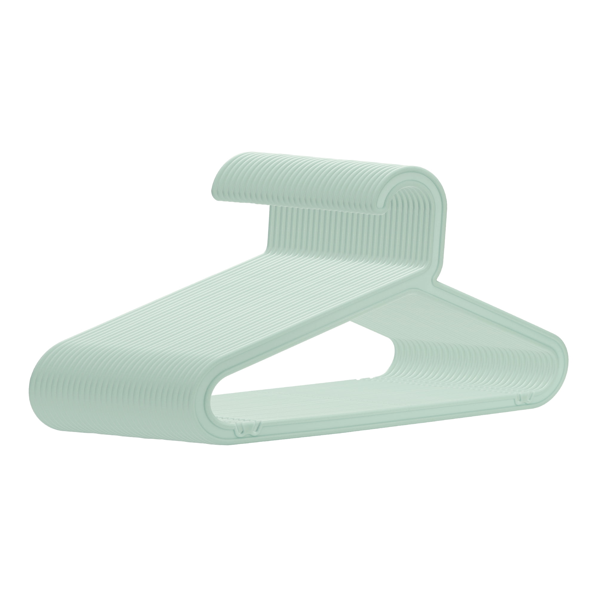 30 Pack Plastic Hangers, Durable Pants Hangers, Space Saving Clothes Hangers for Clothing, Closet, Coats, Pants, Shirts, or Jeans Green