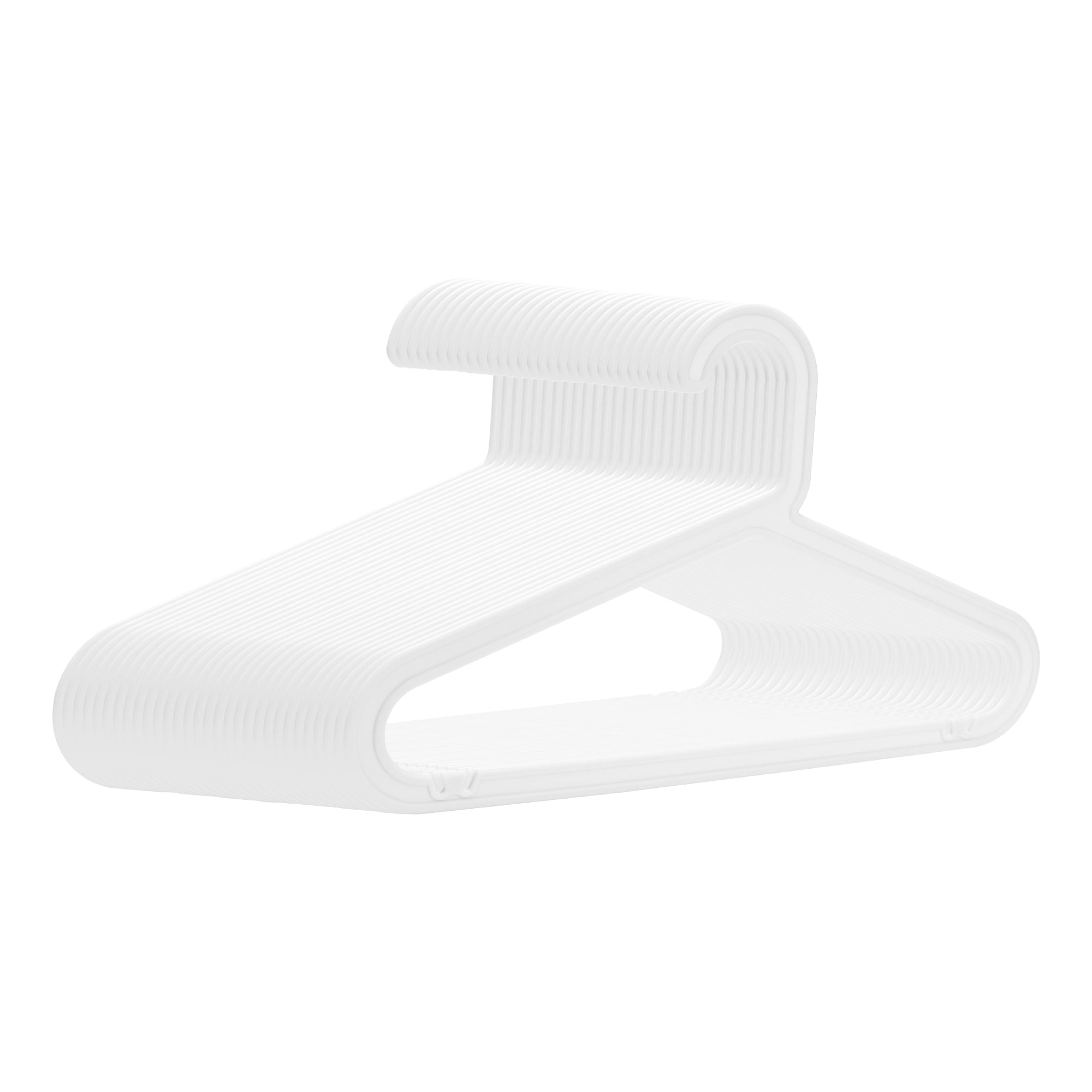 30 Pack Plastic Hangers, Durable Pants Hangers, Space Saving Clothes Hangers for Clothing, Closet, Coats, Pants, Shirts, or Jeans White