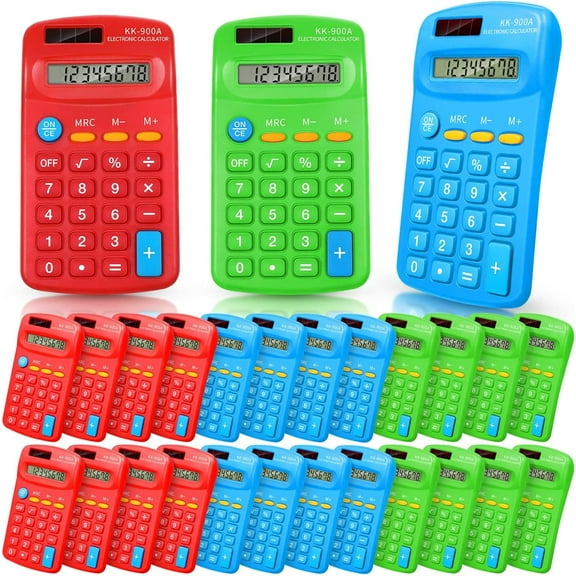 30 Pack Pocket Calculator Small y Powered Calculator Bulk Mini Size 4 Function Calculator Hand Held Basic