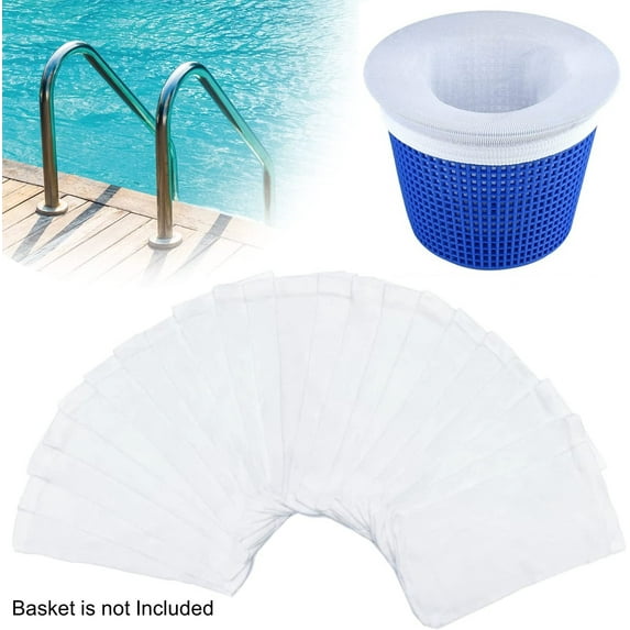 30 Pack Pool Skimmer Socks, Dingrich Pool Filter Socks for Skimmer Basket, Skimmers Cleans Debris and Leaves for In-Ground and Above Ground Pools