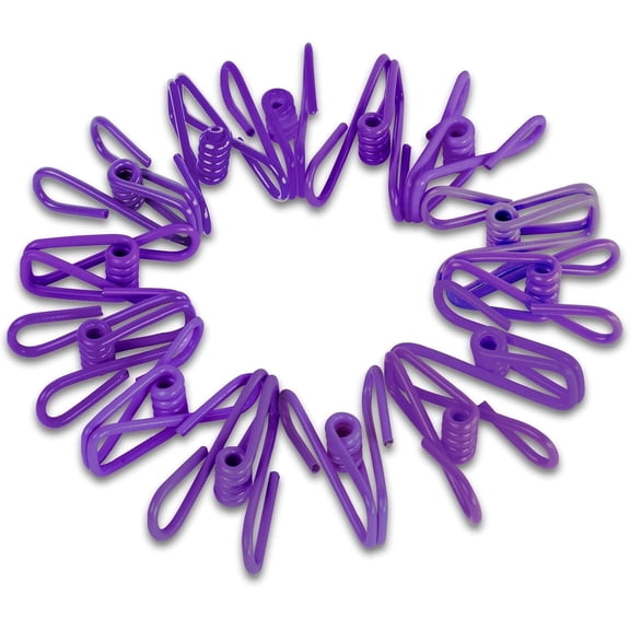 30 Pack Purple Chip Bag Clips for Food - PVC 2 Inch Coated Sealer for Sealing Food - Paper Holder, Clothesline Clip for Laundry Hanging, Kitchen Bags, Multipurpose Clothes Pins