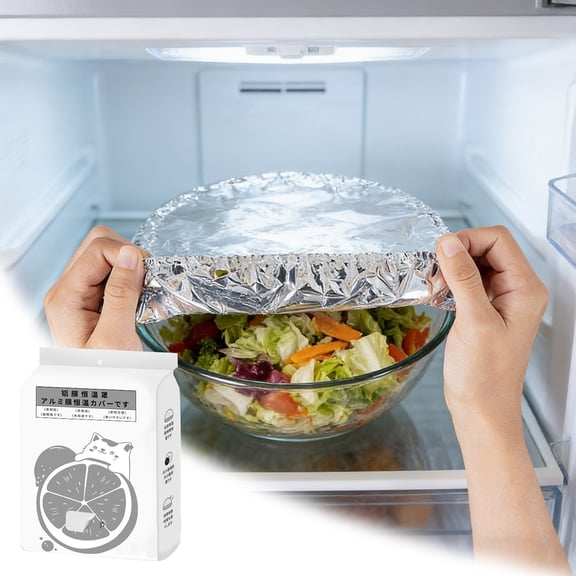 30-Pack Reusable Aluminum Food Covers - Elastic Stretch Foil Lids for Bowls, Plates, Pans & Containers, Universal Heat Insulation Food Protectors, Keeps Meals Fresh & Warm