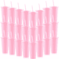 thumbnail image 1 of 30 Pack Reusable Plastic Cups With Straw Lids, 24oz Portable Straw Cups, Large Capacity Beverage Cups Suitable For Gatherings, Families, Schools, Offices, 1 of 7